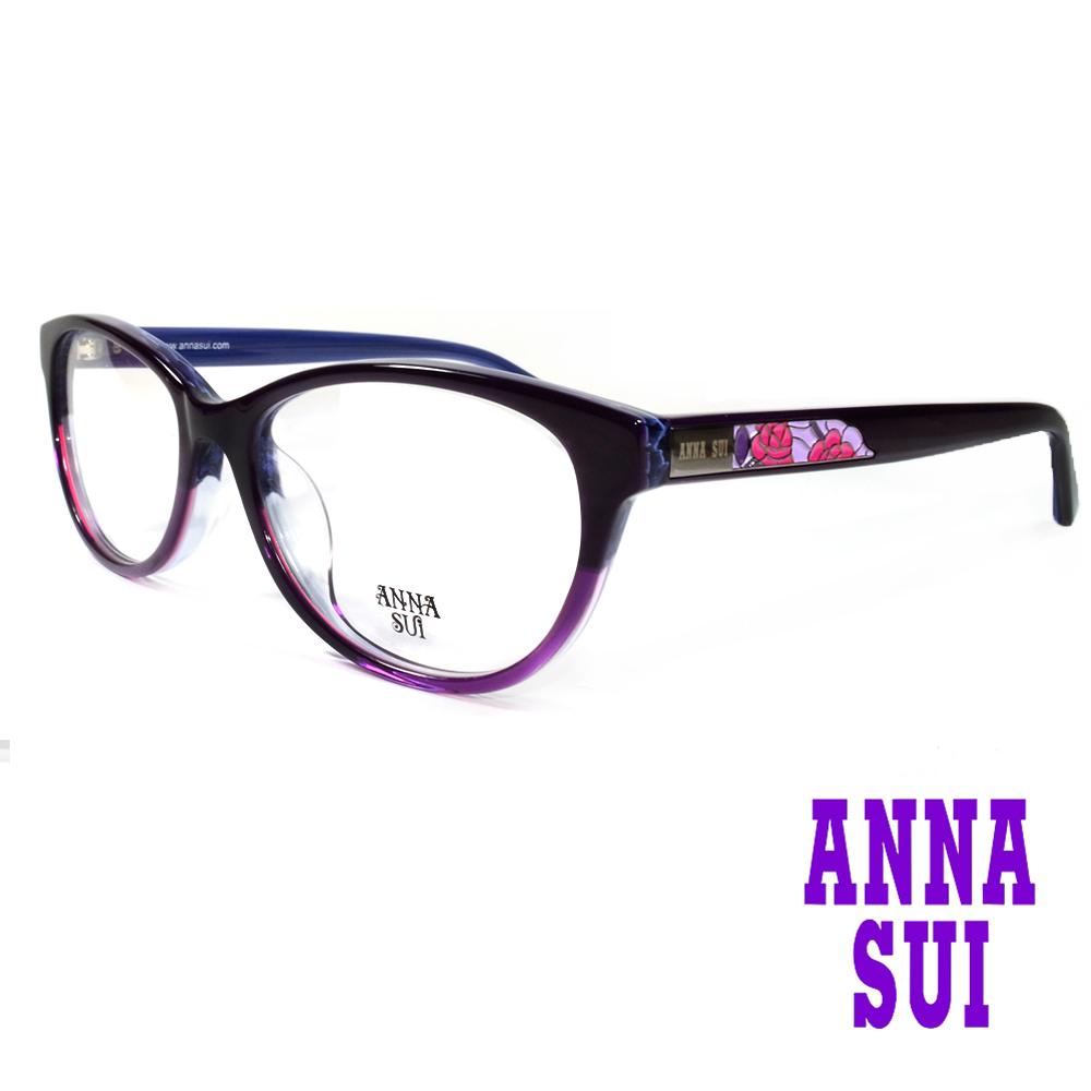 Anna Sui 安娜蘇 綻放薔薇浮雕造型眼鏡(紫色)AS618-706