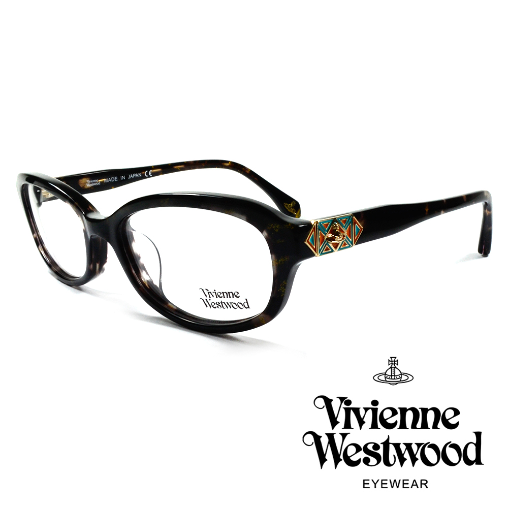 Vivienne Westwood 薇薇安魏斯伍德 英國多彩幾何造型光學眼鏡(咖琥珀)VW31704