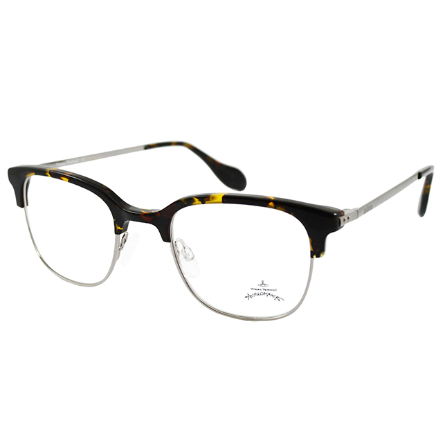 Vivienne Westwood 薇薇安魏斯伍德 英國Anglomania英倫簡約光學眼鏡(琥柏銀)AN342C03
