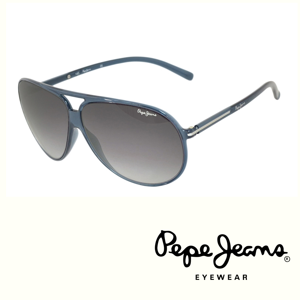Pepe Jeans 英倫時尚飛行員款大鏡面太陽墨鏡 (藍) PJ7109C2