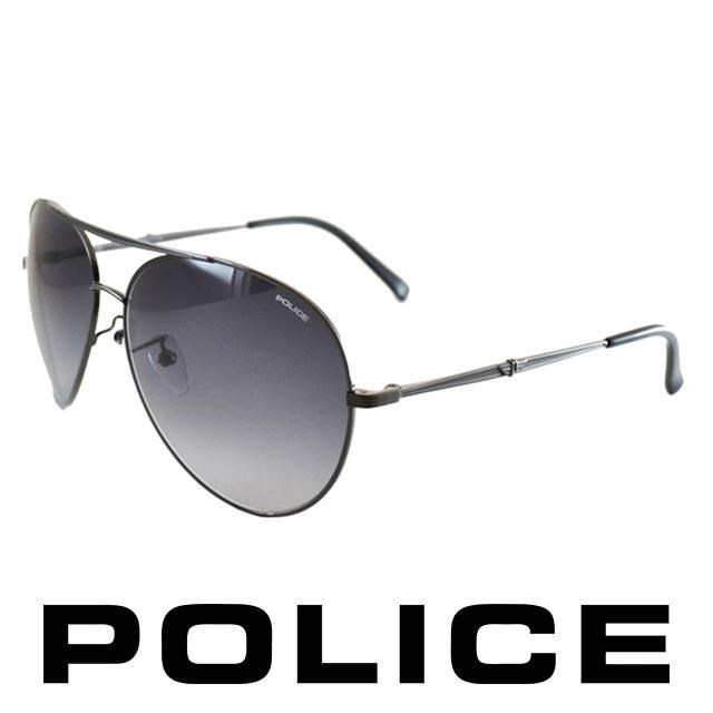 Police 【南紡購物中心】 飛行員太陽眼鏡金屬大框面時尚必備 POS8585-0584