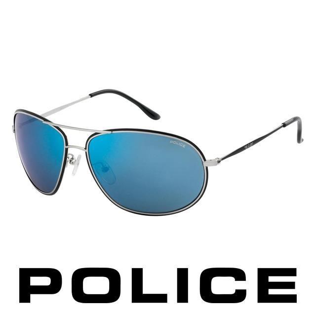Police 【南紡購物中心】 飛行員太陽眼鏡金屬大框面時尚必備 POS8637-K07B