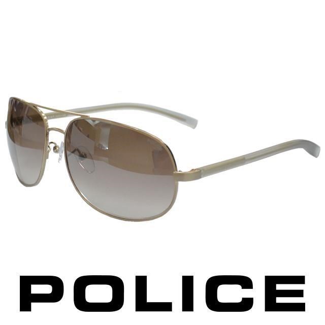 Police 【南紡購物中心】 都會復古飛行員太陽眼鏡 (復古金) POS8698-383X
