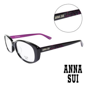 Anna Sui 安娜蘇 【南紡購物中心】日本 薔薇雕刻造型平光眼鏡(黑色)AS577-001