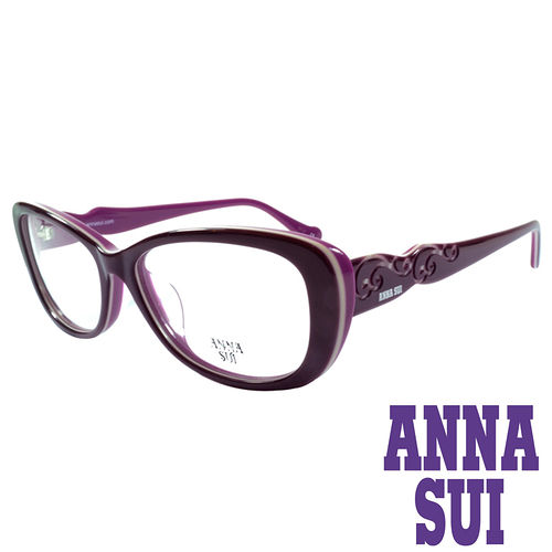 Anna Sui 安娜蘇 【南紡購物中心】 印象圖騰造型眼鏡(紫)AS635-760
