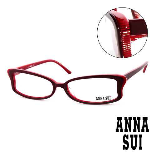 Anna Sui 安娜蘇 【南紡購物中心】 日本 魔幻時尚蝴蝶造型平光眼鏡(紅) AS10002