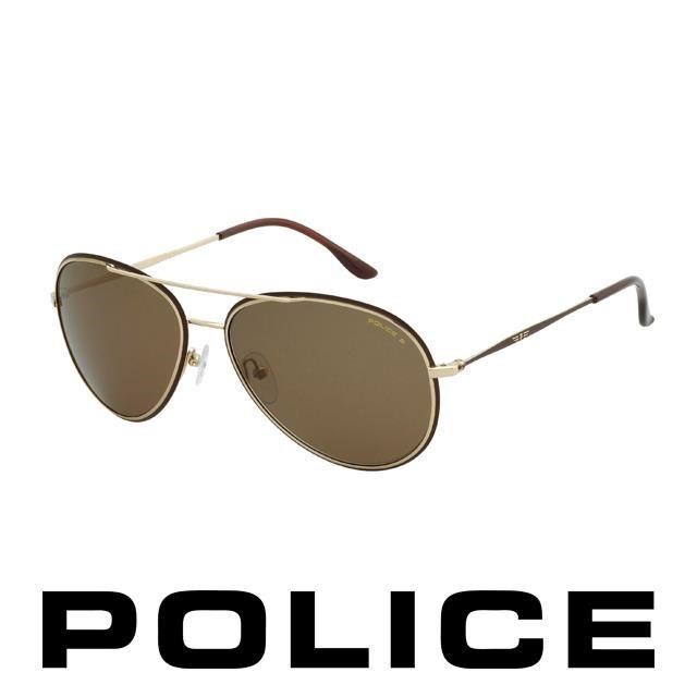 Police 【南紡購物中心】 都會偏光飛行員太陽眼鏡 (咖啡金) POS8299-F93P