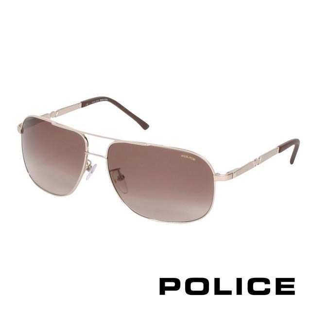 Police 【南紡購物中心】 都會時尚飛行員太陽眼鏡 (漸層金) POS8747-0349