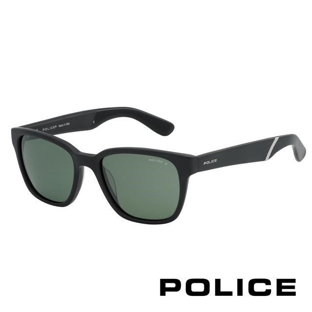 Police 【南紡購物中心】 飛行員偏光太陽眼鏡復古膠框時尚必備(黑色) POS1714-703P