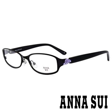 Anna Sui 安娜蘇 【南紡購物中心】香氛花園簡約立體薔薇光學眼鏡(啞光黑-AS151-001)