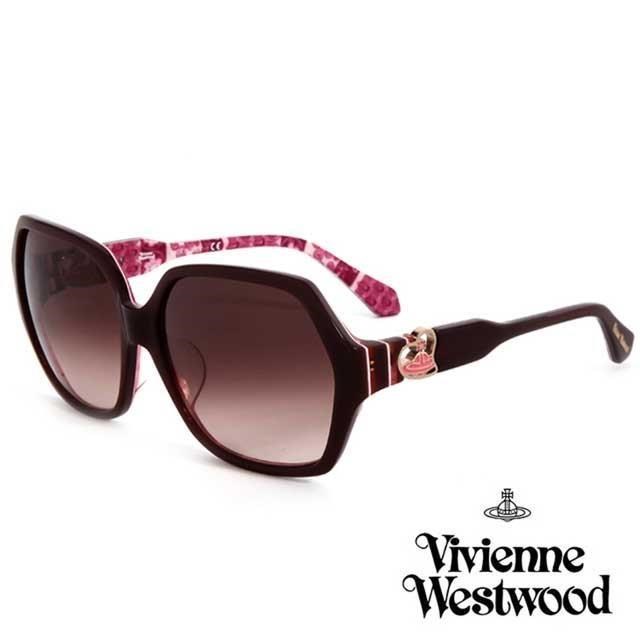 Vivienne Westwood 薇薇安魏斯伍德 【南紡購物中心】 英倫龐克太陽眼鏡(酒紅) VW78802