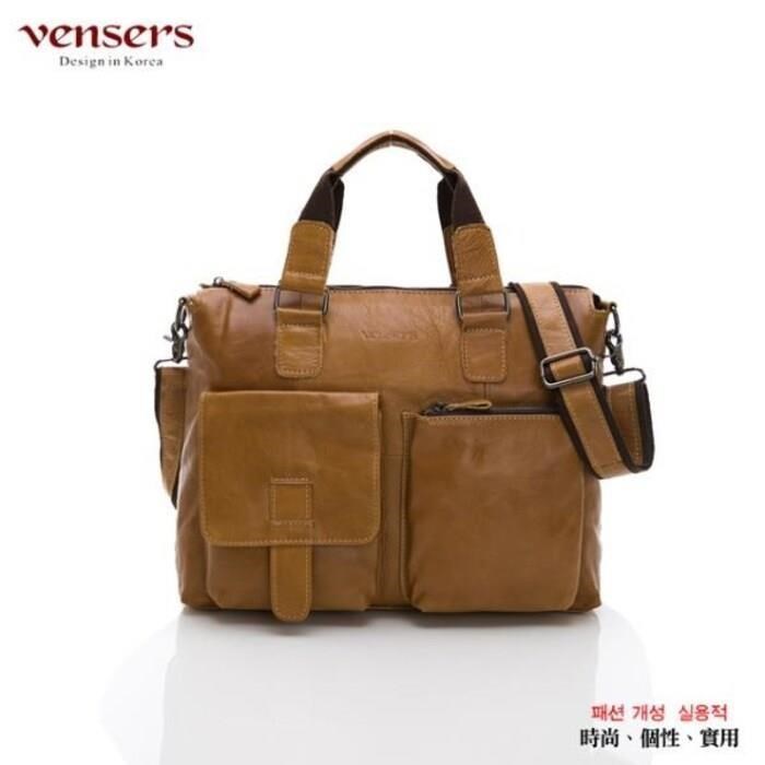 vensers 小牛皮潮流個性斜肩背包(N026002黃油皮)