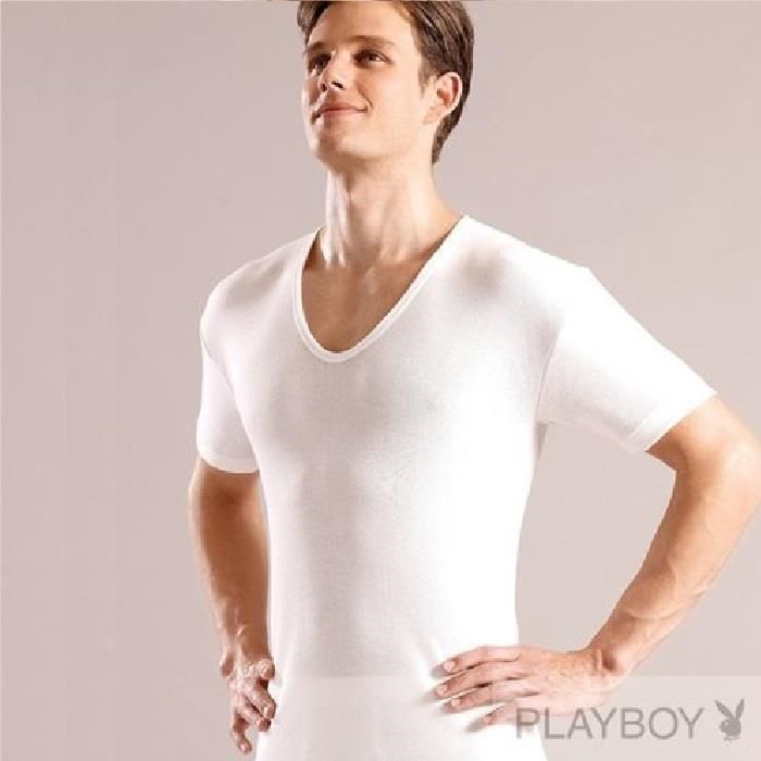 PLAYBOY 3件組台灣製100%時尚純棉羅紋短袖V領衫 pb6636b