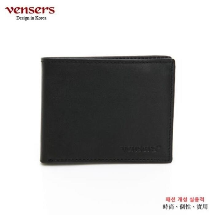 vensers 小牛皮潮流個性皮夾(NB0154803黑色短夾)
