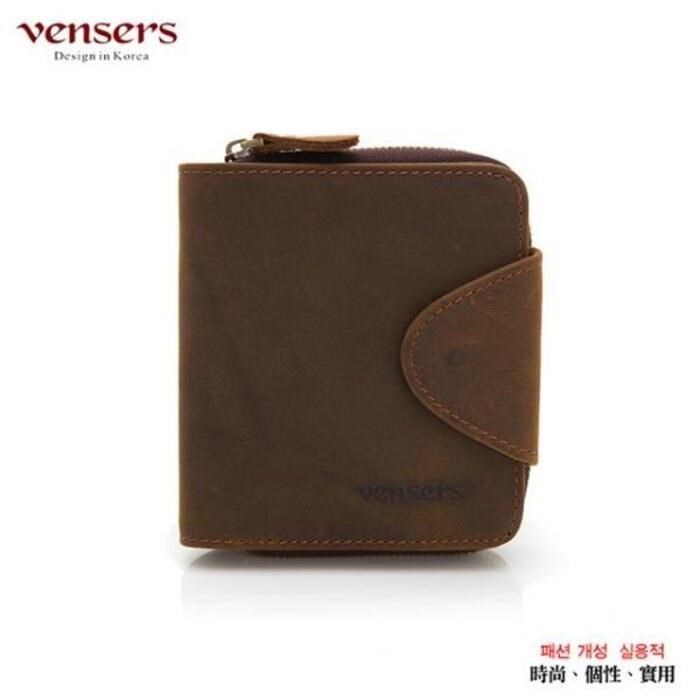 vensers 小牛皮潮流個性皮夾(NB0027201咖啡短夾)