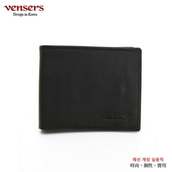 vensers 小牛皮潮流個性皮夾(NB019902黑色短夾)