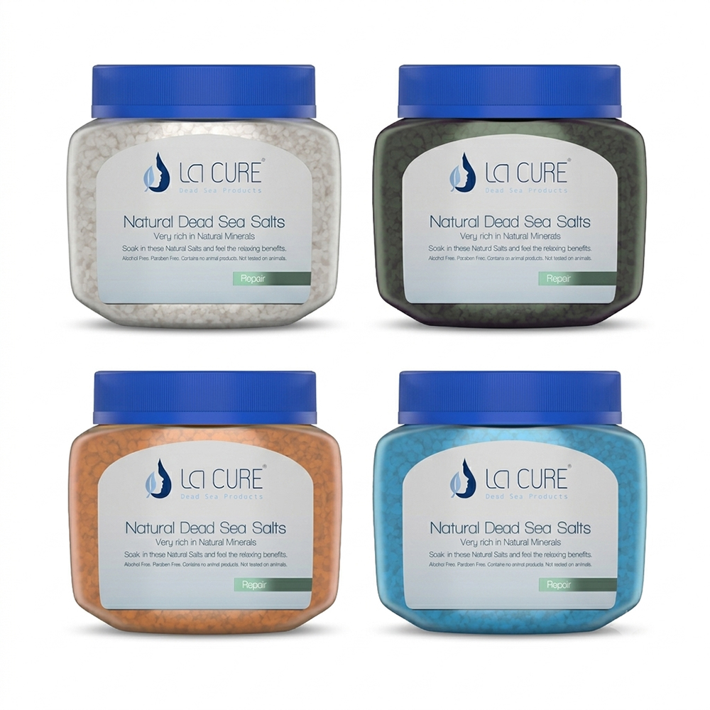 La Cure 藍琪兒 死海活性礦物沐浴鹽《小顆粒罐裝500g*4色》Natural Dead Sea Bath Salt事事如意禮盒組