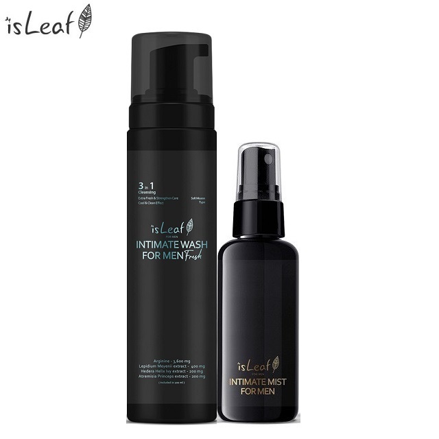 isLeaf 大+小超值組 男性私密激淨慕絲(湛藍海洋) + 噴霧(魅惑麋香)