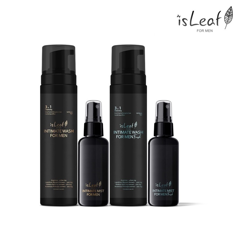 isLeaf 4入超值組 韓國 男性私密激淨慕絲200ml*2 + 男性私密 噴霧60ml*2