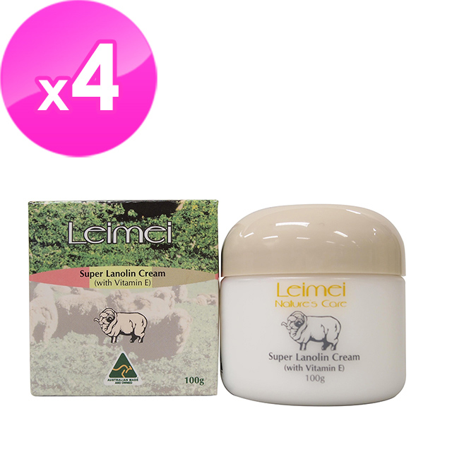 【澳洲Natures Care】Leimei 超滋潤綿羊霜含維他命E (4 入組, 100g/罐)
