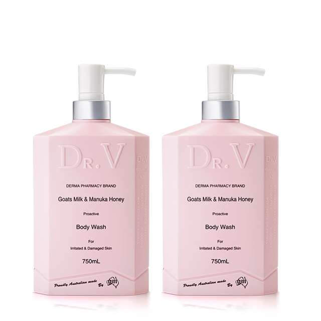 Dr.V 【澳洲Dr. V 】專業級配方-山羊奶曼努考蜂蜜沐浴乳-(2入組-750ml/瓶)