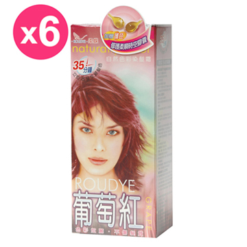 柔蝶 自然色彩染髮霜-葡萄紅-6入組