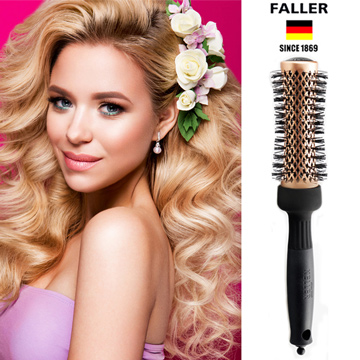 FALLER 芙樂 陶瓷負離子金屬抗靜電熱塑梳33MM 獨特內縮式管身 捲髮直髮都可自己完成