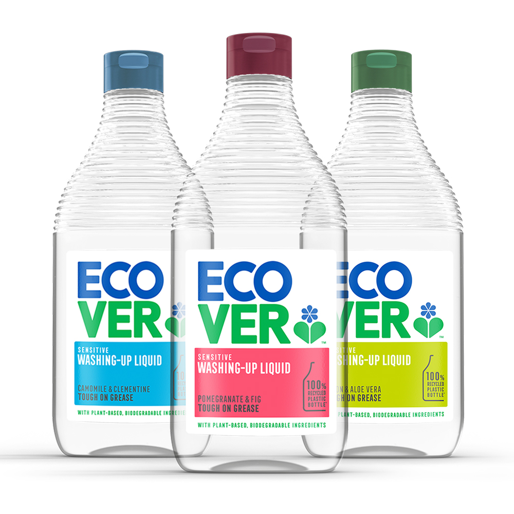 ECOVER 宜珂 親膚洗碗精超值3件組(洋甘菊柑橘 石榴無花果 萊姆蘆薈)