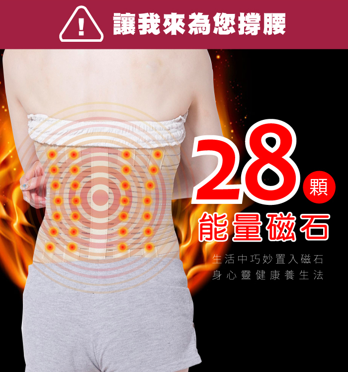 JS嚴選 風靡日本養生能量磁石腰帶(磁石腰帶+護膝護腕)