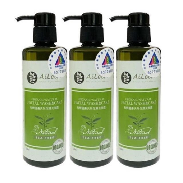 AiLeiYi 愛蕾伊 蘆薈保濕洗面露-茶樹250ml(3瓶/組)