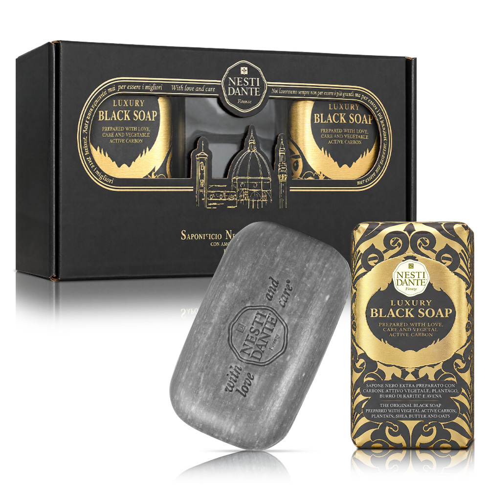 Nesti Dante 義大利手工皂 尊寵黑金淨化皂禮盒(250gX2入)