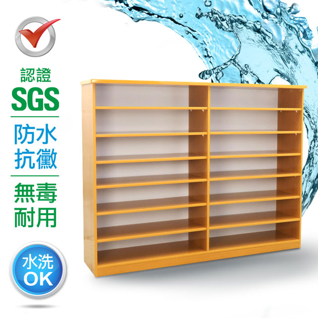 IHouse 愛屋家具 SGS 防潮抗蟲蛀塑鋼加寬開放式置物鞋櫃(寬150深33.5高117cm)