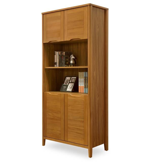STYLEHOUSE 時尚屋 [NM29]米堤柚木2.7尺四門書櫃NM29-590免運費/免組裝/書櫃