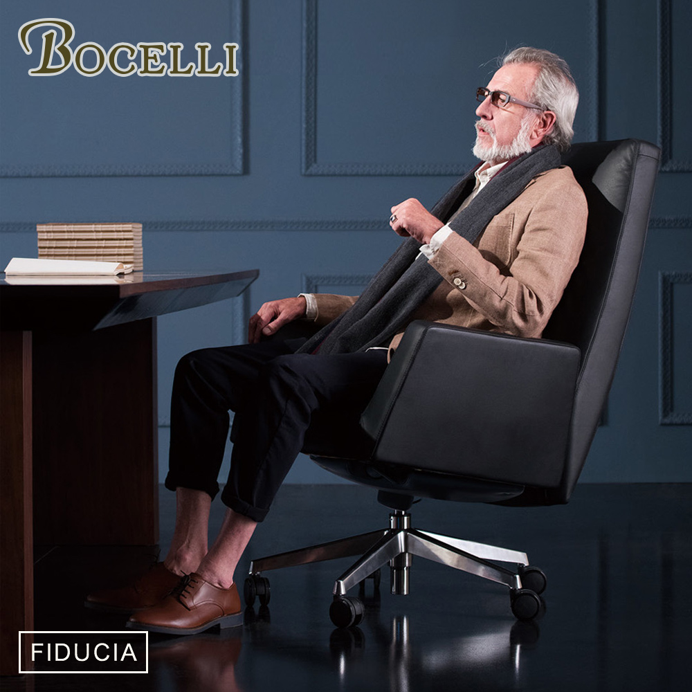 BOCELLI FIDUCIA自信風尚高背辦公椅(義大利牛皮)經典黑