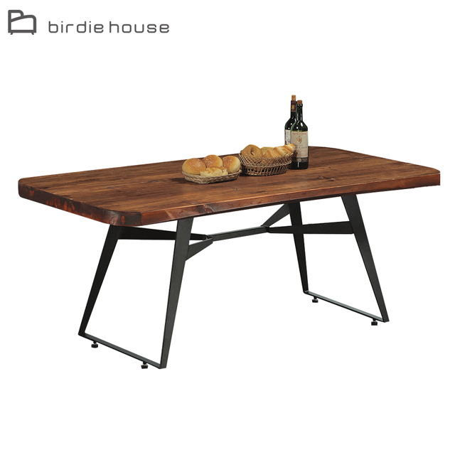 Birdie-賈斯汀5.3尺實木鐵藝工業風餐桌/會議桌/長桌