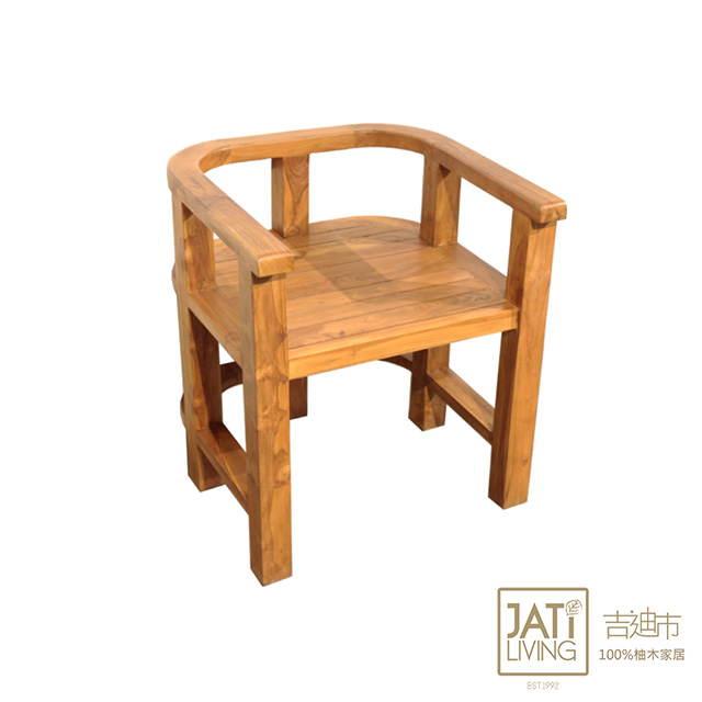 吉迪市柚木家具 【吉迪市100%全柚木家具】原木時尚造型休閒椅 餐椅 復古 簡約 鄉村 實木質感 ETCH001