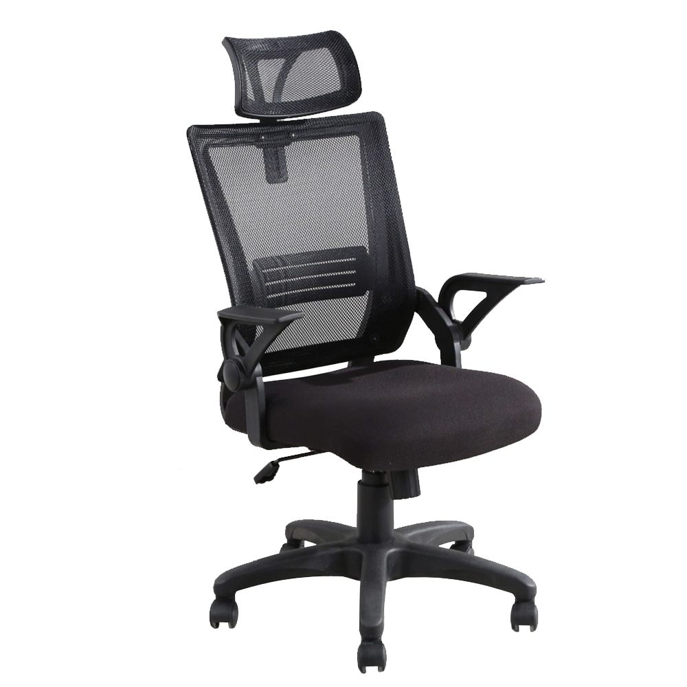 LOGIS 邏爵 黑白騎士透氣網護頸護腰電腦椅 辦公椅【UA22】