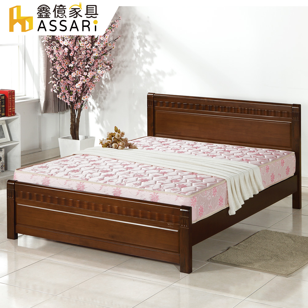 ASSARI -粉紅療癒型厚緹花布冬夏兩用硬式彈簧床墊-單人3尺