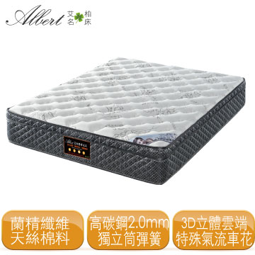 Albert 艾柏 正三線植物性天絲抗菌6尺雙人加大獨立筒床墊(5x6.2尺)