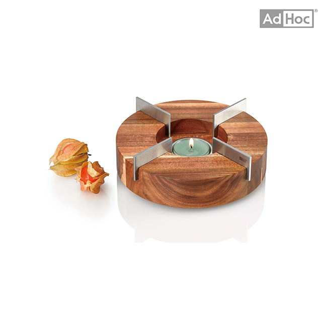 AdHoc 造型茶壺加熱實木底座