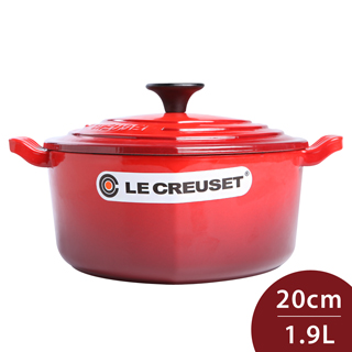 LE CREUSET 愛心鑄鐵鍋20cm 1.9L 櫻桃紅愛心鍋湯鍋燉鍋(電磁爐IH爐可用