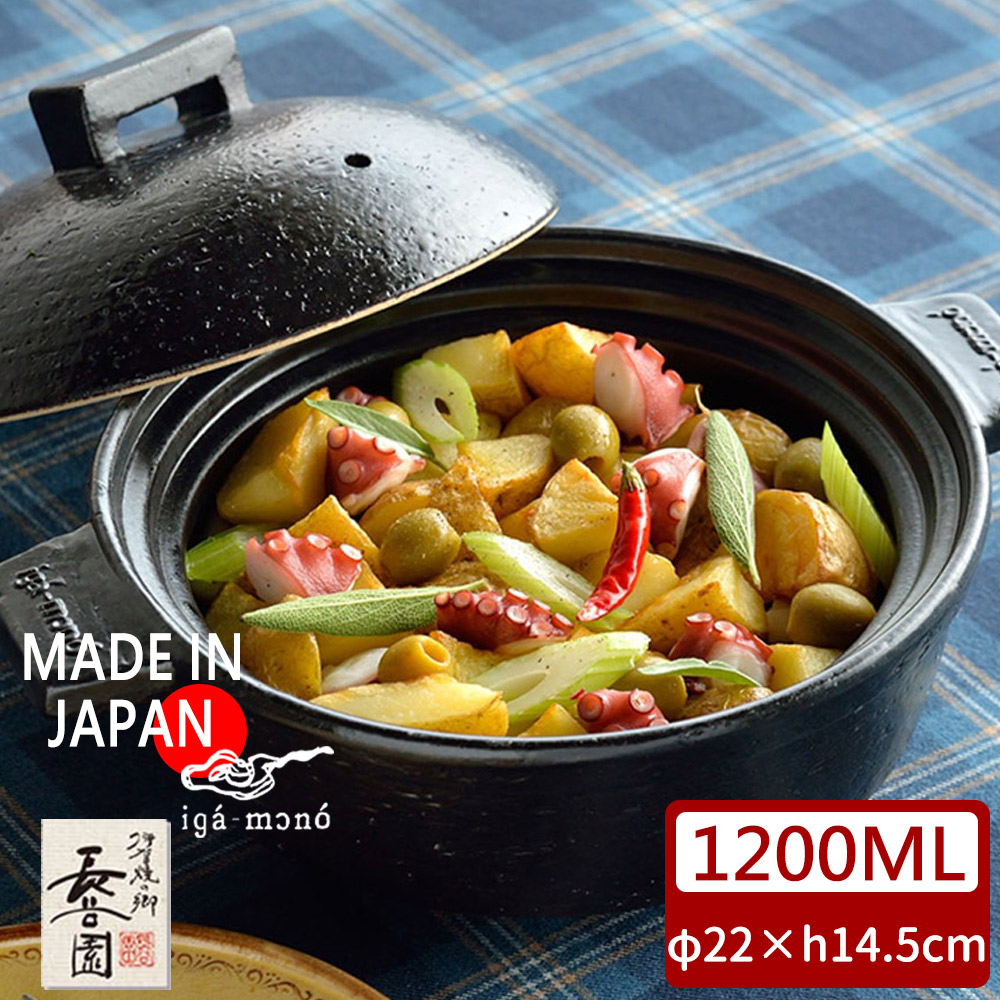 【日本長谷園伊賀燒】小酒館蒸煮鍋(黑)