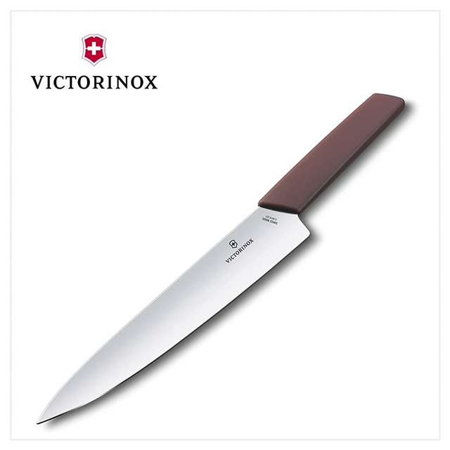 VICTORINOX 瑞士維氏 瑞士Swiss Modern 切肉刀/暗紅6.9016.221B