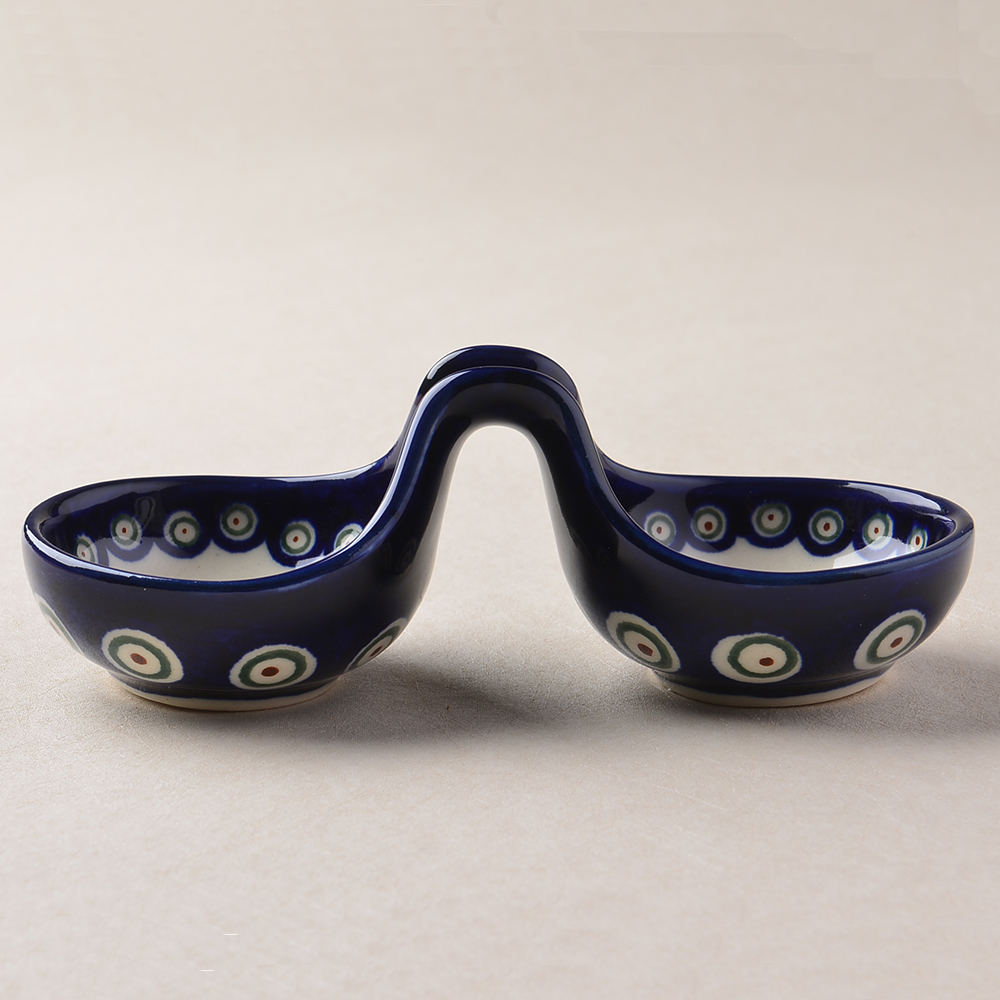 波蘭陶 歡樂聖誕系列 雙邊醬料碟 14.5cm 波蘭手工製