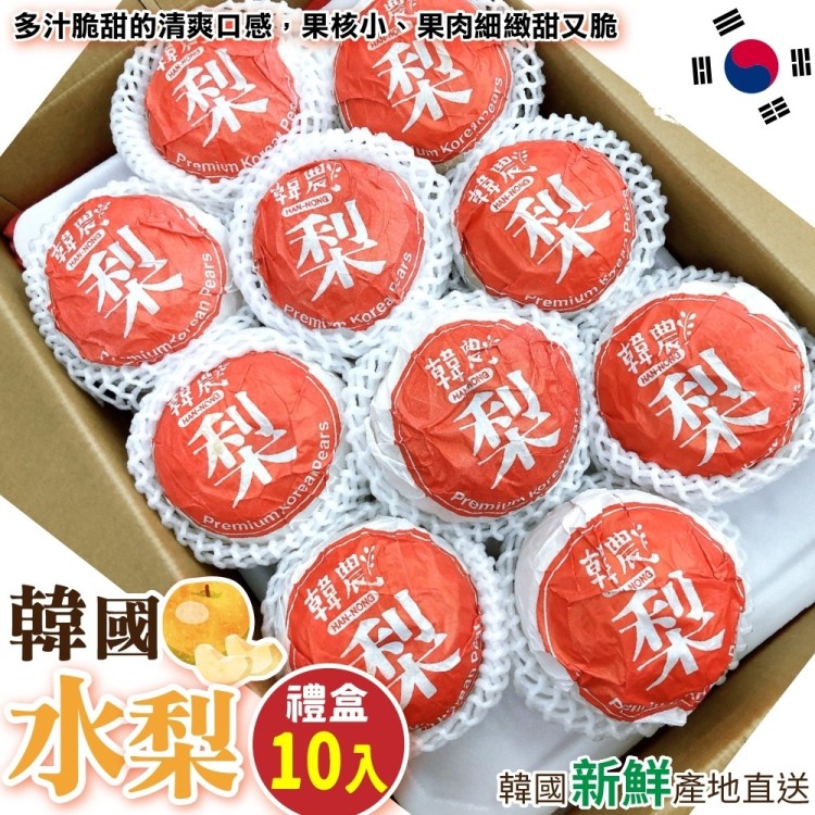 WANG蔬果 嚴選韓國特大水梨禮盒(10入_500g/顆)