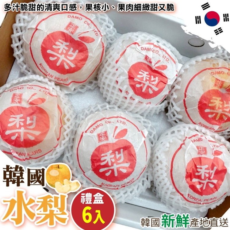 WANG蔬果 嚴選韓國巨無霸水梨禮盒(6入_650g/顆)