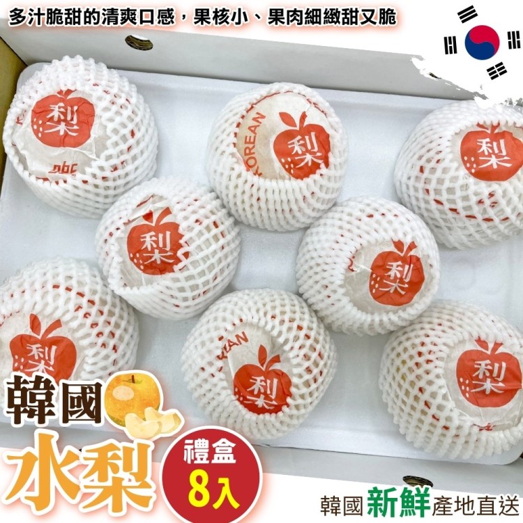 WANG蔬果 嚴選韓國巨無霸水梨禮盒(8入_650g/顆)