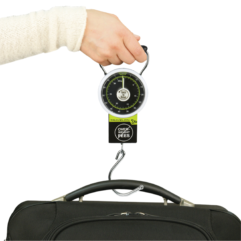 TRAVELON 美國 捲尺指針行李秤(黑34kg) / 秤重器 秤重計
