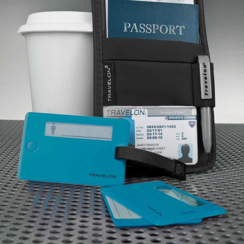 TRAVELON 美國 我的行李掛牌(藍2入) / 行李吊牌 識別吊牌 登機牌 姓名牌