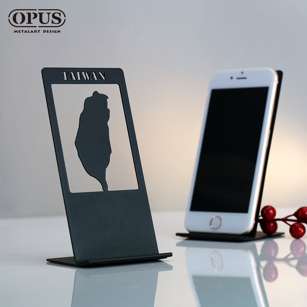 歐式鐵藝-城市記憶手機座《台灣》經典黑